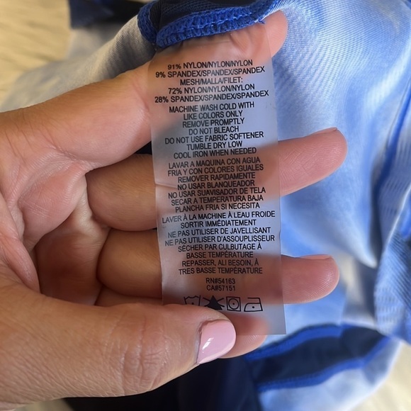 calvin klein • mesh performance quick dry sport bra in tidal blue - Picture 6 of 8